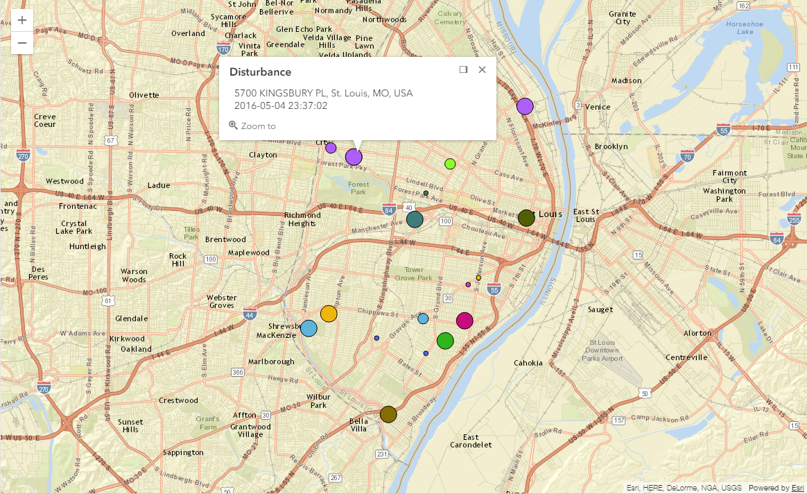 St. Louis Live Crime map