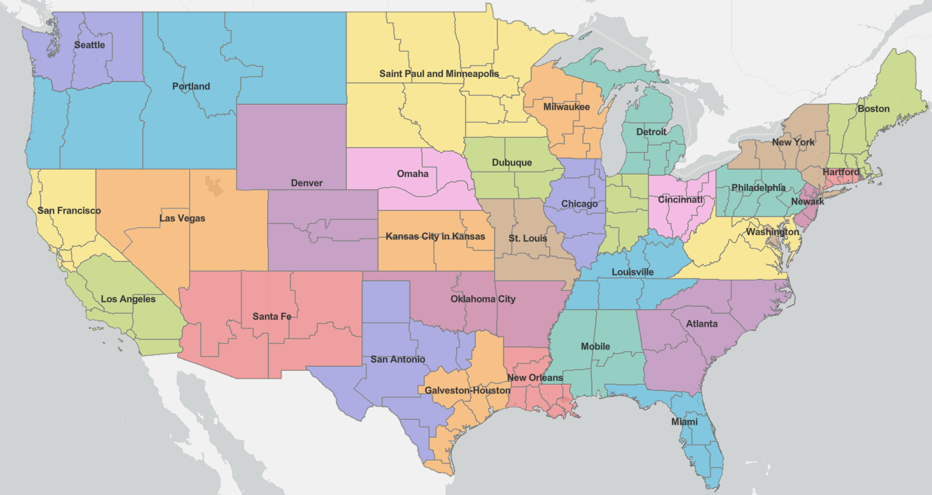 Map of the Ecclesiastical Provinces of the USA